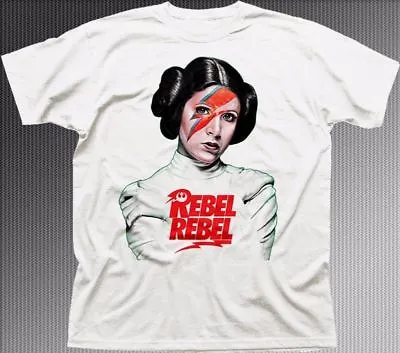 Buy Princess Leia REBEL REBEL Star Wars Inspired White Cotton T-shirt 9313 • 13.95£