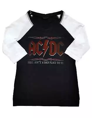 Buy AC/DC Hell Aint A Bad Place Raglan 3/4 Sleeve T Shirt • 12.94£