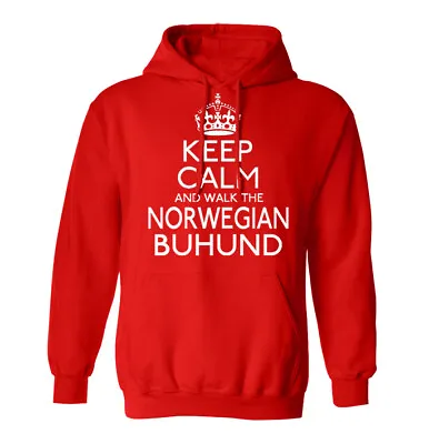 Buy Keep Calm Walk Norwegian Buhund Hoodie Clearance Present SALE Gift Christmas Dog • 12.99£
