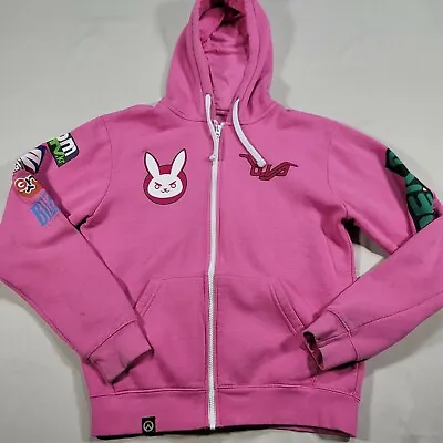 Buy Jinx Overwatch D.VA Zip Hoodie Jacket Womens Size Small Pink Bunny Nerf This • 38.56£