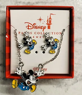 Buy Disney Parks Gorgeous Mickey Mouse Necklace & Earrings Set New In Box ❤️ • 10£