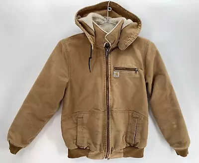 Buy Carhartt Sherpa Lined Women’s Medium 8/10 Carhartt Brown 100815-211 Hood Jacket • 86.85£
