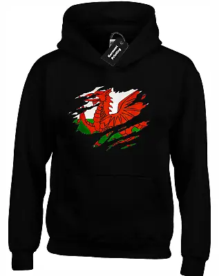 Buy Welsh Flag Slash Hoody Hoodie Cool Wales Football Rugby Fan Design Gift (col) • 16.99£