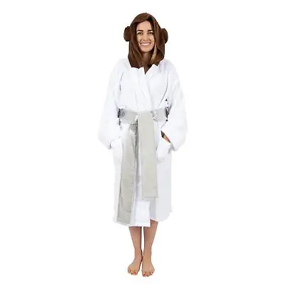 Buy Star Wars Princess Leia Unisex Hooded Bathrobe For Adults One Size Fits Most • 78.82£