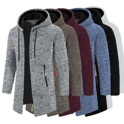 Buy New Mens Warm Fleece Lined Hoodie Winter Zip Up Coat Jacket Sweatshirt Tops • 12.99£