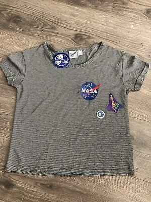 Buy Nasa Striped Cropped T-shirt Top Tee Size 6 BNWT REDUCED!! ⚛️ • 6.99£