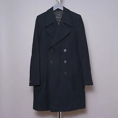 Buy ALL SAINTS CAVALRY Coat UK 40 EU 50 Mens Black Double Breasted Military Jacket M • 179.99£