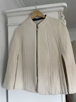 Buy Zara Cream Wool Mix Cape Jacket • 25£