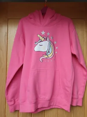 Buy Girls Unicorn Pink Hoodie Age 9/10 Yrs • 5£