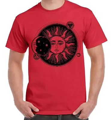 Buy Sun And Moon Eclipse Hipster Tattoo Large Print Men's T-Shirt • 12.95£