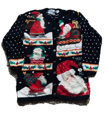 Buy Signatures Northern Isles Handknit Sweater Small Y2K Christmas Santa Ugly • 27.61£