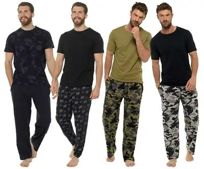 Buy Long Jersey Pyjamas Mens Short Sleeve Loose Pyjama Set PJs Nightwear • 16.99£