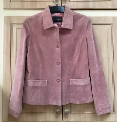 Buy ALEX & Co Very Pretty Pink Genuine Suede Leather Jacket Size 12. • 28.99£