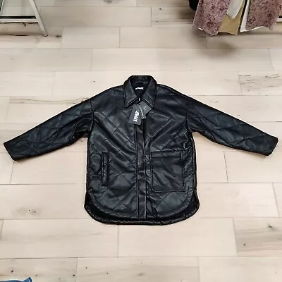 Buy $314 NEW Apparis Stevie Vegan Faux Leather Jacket Quilted Black Full Zip Large • 76.01£