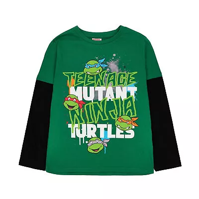Buy Teenage Mutant Ninja Turtles Boys Text Long-Sleeved T-Shirt NS7634 • 11.20£