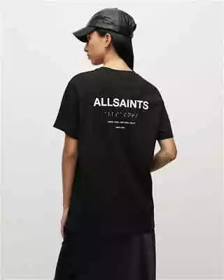 Buy All Saints Womens Logo T-Shirt Bryn Boyfriend Relaxed Fit Organic Cotton Tee • 28.99£