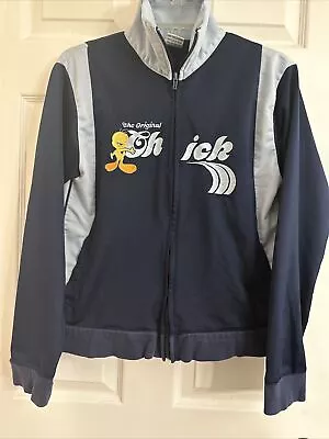 Buy Looney Tunes Girls L Zip Up Sweatshirt Jacket Tweety Bird Original Chick Blue • 12.05£