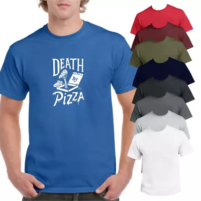 Buy T-Shirt Death By Pizza Printed Graphic Funny Joke Foodie Top Tee Short Sleeve • 14.95£