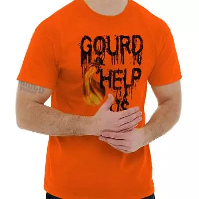 Buy Gourd Help Us Halloween Spooky Trick Treat Adult Short Sleeve Crewneck Tee • 18.99£