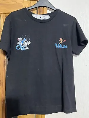 Buy Tom & Jerry ~ Black Off-White T-Shirt. Size Small / UK 8 • 40£