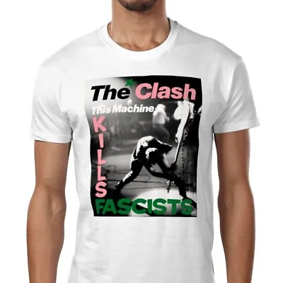 Buy The Clash T-shirt THIS MACHINE KILLS FASCISTS London Calling Woody Guthrie Quote • 16.49£