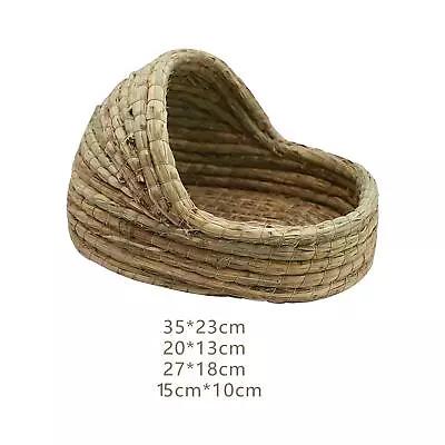Buy Pet Rabbit  Bed, Cage Hut Chew Toy, Breathable Slipper Shaped Straw Hamster • 9.43£