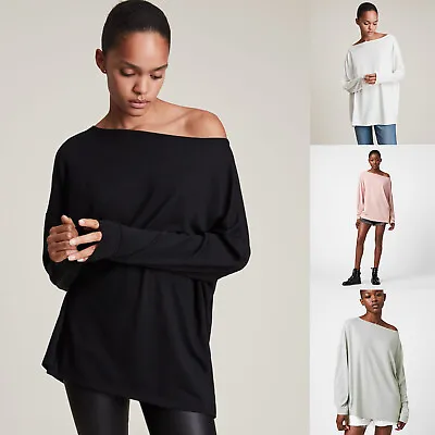 Buy All Saints Rita T-shirt Designer Long Sleeve Drop Shoulder Detail Tee Top New • 29.99£