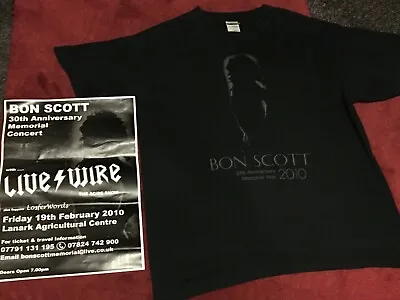 Buy Acdc Bon Scott 30th Memorial T Shirt And Poster Lanark 19/02/2010 Losferwords • 50£