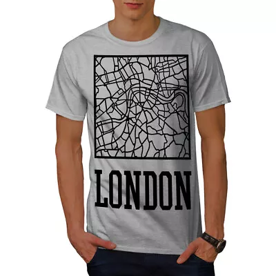 Buy Wellcoda London City Map Fashion Mens T-shirt, Town Graphic Design Printed Tee • 15.99£
