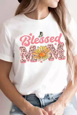 Buy Blessed Leopard Mom Graphic T-shirt • 32.12£