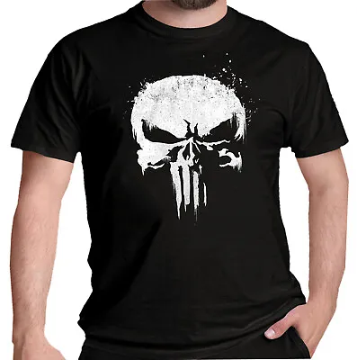 Buy Official Punisher  Skull T Shirt Marvel Comics Black S M L XL XXL • 12.95£