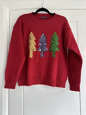 Buy Shein Red Sequin Christmas Jumper Size L • 10£