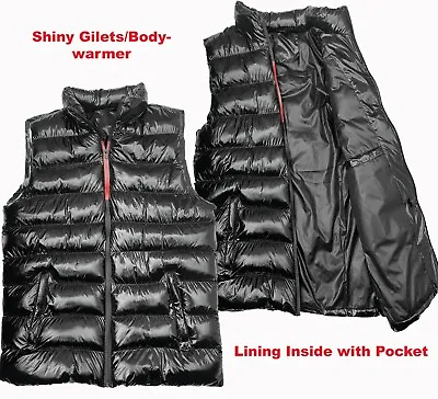 Buy Mens Shiny Gilets Bodywarmer Puffer Quilted Padded Bomber Jackets GIFT X • 26.99£