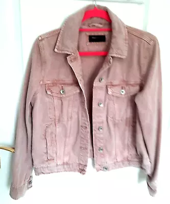 Buy M&S Marks Spencer Denim Jacket Jean Jacket Dusted Pink Biker 12 • 17.99£