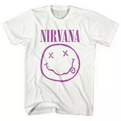 Buy Nirvana Purple Smile White Official Tee T-Shirt Mens • 15.99£