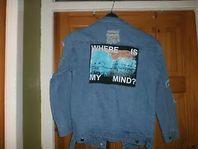 Buy Good Cond-new Look Mid Blue Wash Ripped Detail Fitted Denim Jacket   Size 8/10 • 2.99£