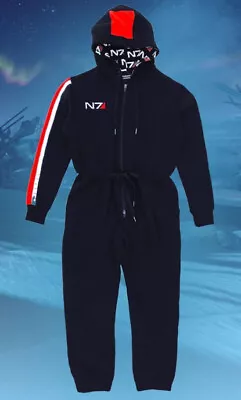 Buy Mass Effect N7 Body Suit Reimagined Jump Suit Hoodie One Piece Normandy Shepard • 80£