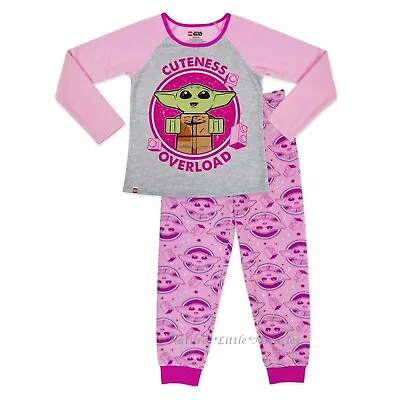 Buy Baby Yoda Girls Pajamas Size 4-12 Star Wars Shirt Pants LEGO Grogu Pink NEW NWT • 19.17£