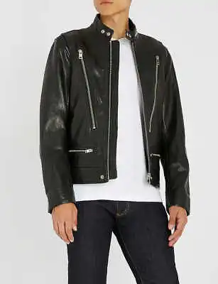 Buy BNWT RRP £650 Mens DIESEL L-Hardstyle Leather Military Bikers Jacket Size L [[ • 139.99£