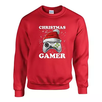 Buy Christmas Gamer Jumper, Joystick Santa Cap Ugly Xmas Gift Sweatshirt Unisex Top • 18.99£