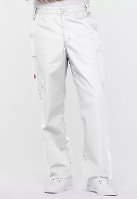 Buy Dickies Medical EDS Signature Men's Zip Fly Pull-On Scrub Trousers 81006 L White • 9.99£