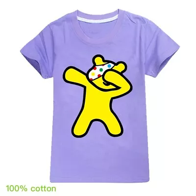 Buy Kids Boys Girls Bear Casual Print T-shirt Short Sleeve YouTube Merch Cotton Top • 9.70£