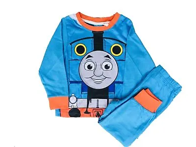 Buy Boys Pyjamas Thomas & Friends Train Set 1-5 Yrs Size Long Sleeve Trouser Blue • 8.99£