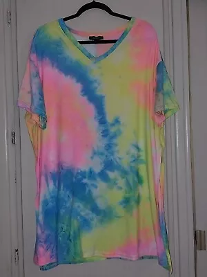 Buy Rouge Collection 3x Tie Dye Split Side Buttery Soft T-Shirt • 2.36£