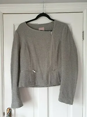 Buy Next Grey/silver Biker Style Jacket, Size 12 • 10£