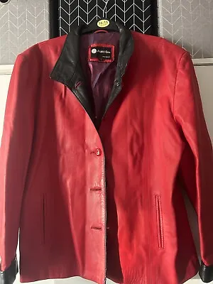 Buy Vintage Red And Black Leather Jacket  • 40£