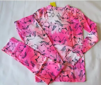 Buy GAP Organically Grown Cotton Pink Unicorn Long Sleeve Pajamas - Girl's Size 10 • 16.09£