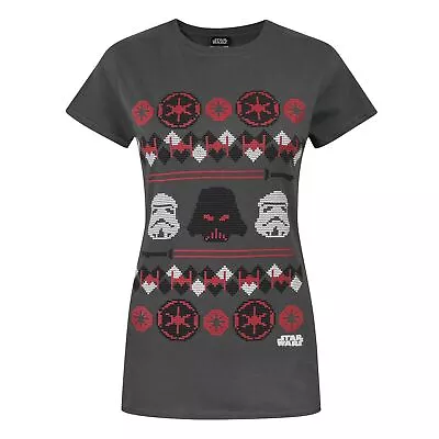 Buy Star Wars Womens/Ladies Darth Vader Fair Isle Christmas T-Shirt NS4236 • 12.80£