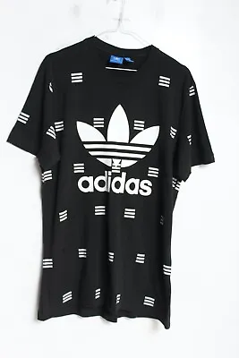 Buy Adidas Mens All Over Print T-Shirt Black - Size Large L (F37) • 9.99£