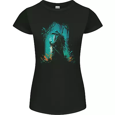 Buy A Wizard In A Fantasy Forest Warlock Womens Petite Cut T-Shirt • 8.75£